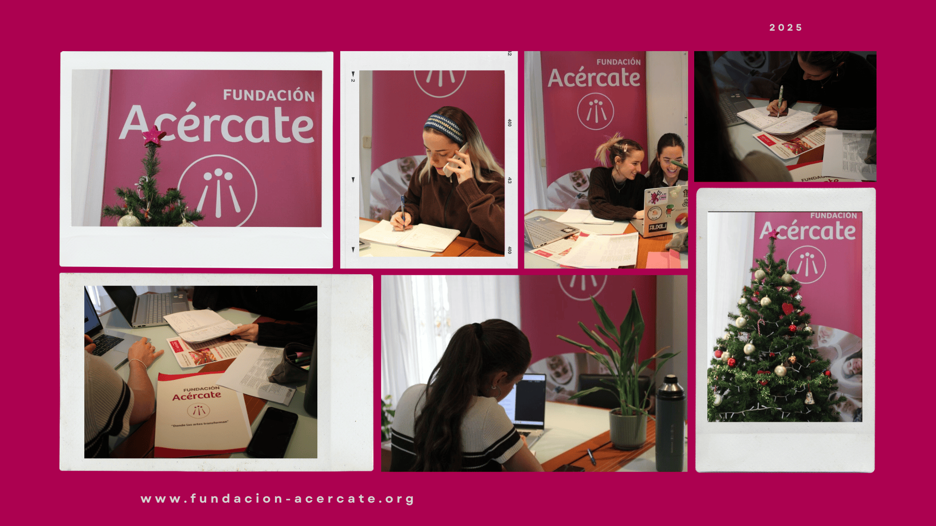Voluntarias de Fundación Acércate preparando materiales para talleres inclusivos en la oficina. (1)