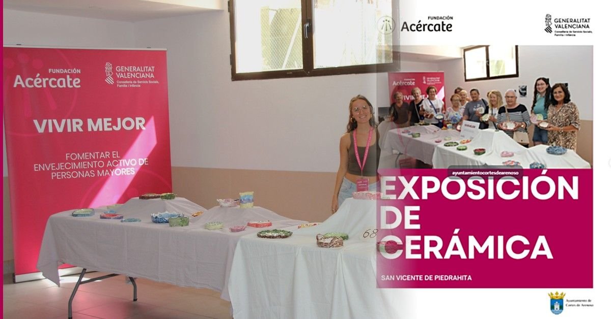Exposición de cerámica en Cortes de Arenoso: el arte que une a nuestros mayores